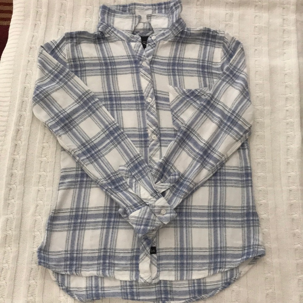 Rails Blue and White Flannel